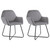  Dining Chair Set of 2 Gray Velvet Medium Ergonomic A949-249804