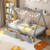 Twin Size Wooden Tent Platform House Bed with 2 Drawers-Gray B593-HU10868 Twin Size Wooden Tent Platform House Bed with 2 Drawers-Gray B593-HU10868