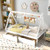 Twin Size Wooden Tent Platform House Bed with 2 Drawers-Gray B593-HU10868 Twin Size Wooden Tent Platform House Bed with 2 Drawers-Gray B593-HU10868