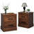 Wood Compact Floor Nightstand with Storage Drawers-Rustic Brown - Color: Rustic Brown D681-JV10795WN Wood Compact Floor Nightstand with Storage Drawers-Rustic Brown - Color: Rustic Brown D681-JV10795WN