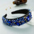 Crystal and Glass Drill Hearts Embellished Luxurious Design Bejeweled Women Headband - Royal Blue A392-fhbh0958
