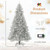 8 Feet Snow-flocked Artificial Christmas Tree Pre-lit Hinged with 81 Sphere Lights and Remote - Col D681-CM25270US-L