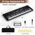 61 Key Electric Portable Digital Keyboard Piano for Beginner-Black B593-MU10116US