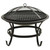  2-in-1 Fire Pit and BBQ with Poker 22"x22"x19.3" Steel A949-313350