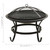 2-in-1 Fire Pit and BBQ with Poker 22"x22"x19.3" Steel A949-313350  2-in-1 Fire Pit and BBQ with Poker 22"x22"x19.3" Steel A949-313350