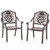 Patio Cast Aluminum Dining Chairs Set of 2 Metal Armchairs Stackable-Copper - Color: Copper D681-NP11470WN-2