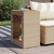 Patio Side Table with Wooden Top Beige 23.6"x15.7"x29.5" Poly Rattan A949-366305