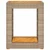 Patio Side Table with Wooden Top Beige 23.6"x15.7"x29.5" Poly Rattan A949-366305