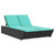 Double Sun Lounger with Cushions Black Poly Rattan A949-368187
