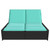 Double Sun Lounger with Cushions Black Poly Rattan A949-368187