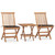 3 Piece Folding Patio Dining Set with Cushion Solid Teak Wood A949-3063206