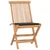 3 Piece Folding Patio Dining Set with Cushion Solid Teak Wood A949-3063206