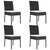 5 Piece Patio Dining Set Poly Rattan Black A949-3065694
