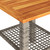 Patio Table Gray 15.7"x15.7"x16.5" Poly Rattan Acacia Wood A949-366264
