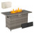 44.5 Inch Propane Fire Pit Table Rattan Gas 2-in-1 with Stainless Steel Burner-Brown B593-NP12222