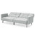 Plush Gray Split-Back Design Convertible Linen Tufted Futon w/ 2 Pillows Q280-GRFMGF8088