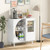 Kitchen Sideboard with Glasses Holder for Living Room Dining Room-White B593-JV11455