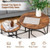 Set of 2 Modern Round Stacking Nesting Coffee Tables for Living Room-Rustic Brown - Color: Rustic B D681-JV10236CF
