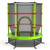 55 Inch Kids Recreational Trampoline Bouncing Jumping Mat with Enclosure Net-Green - Color: Green D681-TW10052GN