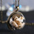 BEACH GIRL Sea Shells In Glass Locket Pendant Necklace F369-5352214277