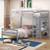 Twin Over Twin Loft Bunk Bed with Bookcase-Dark Brown B593-HU10042+
