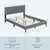 Queen Size Upholstered Platform Bed with Button Tufted Headboard-Blue B593-HU10569-Q
