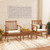 3 Pieces Patio Wood Furniture Set with soft Cushions for Porch-White B593-HW72094