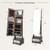 47 Inch Lockable Jewelry Cabinet Armoire with 3-Color LED Lights-Brown B593-JV11233