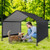 Dog Shade Shelter with Waterproof Roof for Large Medium Small Breeds-Black - Color: Black D681-PU10068BK