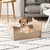 Elevated Pet Bed Frame with Rails and Cute Headboards-Walnut B593-PS7851