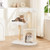 Cute Solid Wood Cat Tree Natural Branch Modern Flower Cat Tower with Sisal Scratching Posts-Beige - D681-PV10270BE
