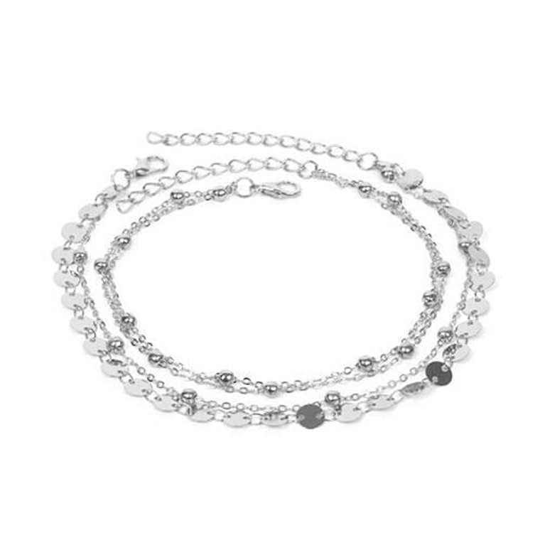 Shining Paillettes Summer Beach Fashion Women Anklet - Silver A392-fank0091