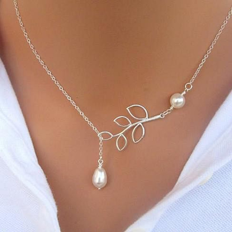Pearls Of Joy Lariat Necklace In White Gold And Yellow Gold Plating F369-1285713477