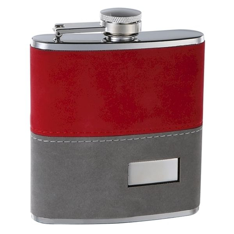 6oz 2-Tone "Fuzzy" Hip Flask with Engraving D800-EN6OZBCFSK