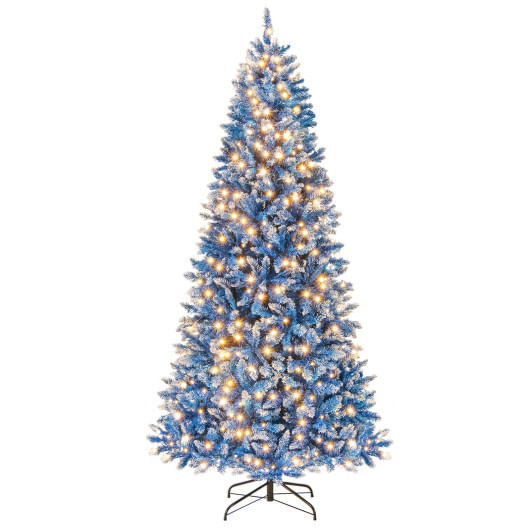 6/7/8/9 FT Artificial Christmas Tree with 767 Snowy Branch Tips-7 FT - Color: Blue - Size: 7 FT D681-CM25190US-7