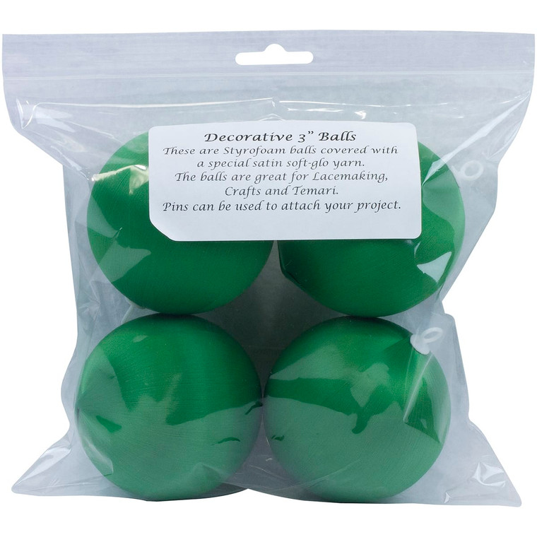 Handy Hands Decor Satin Covered Styrofoam Balls 3 4/Pkg-Christmas Green (1 Pkg) N274-NM01138511_1