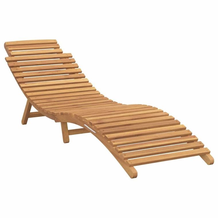Sun Lounger Brown 77.95 x 21.65 x 23.03 in Solid Teak Wood A949-42008387
