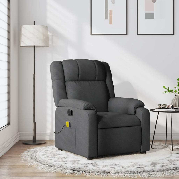 Massage Recliner Chair Dark Grey Fabric A949-3205753