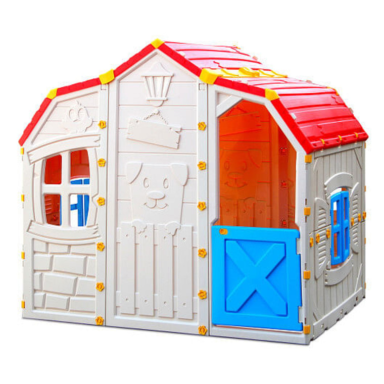 Cottage Kids Playhouse with Openable Windows and Working Door B593-TY345988
