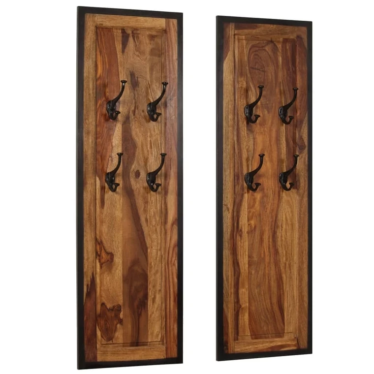 Coat Racks 2 pcs Solid Acacia Wood A949-246232