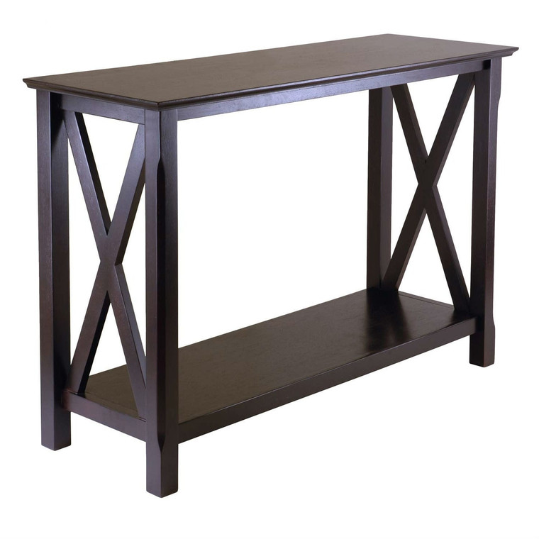 Cappuccino Brown Wood Console Sofa Table with Bottom Shelf Q280-WCTXP1838957