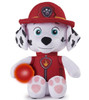 Paw Patrol Marshall plush toy that sings, says phrases and lights up when the switch is pressed.