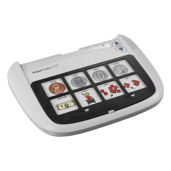 Talking Brix magnetic communication buttons for speech impaired link  together.