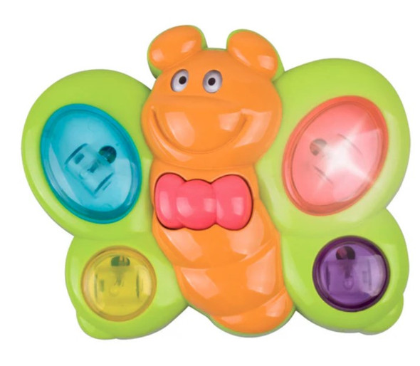 Butterly toy with lights and sounds that is switch adapted for use by individuals with disabilities.