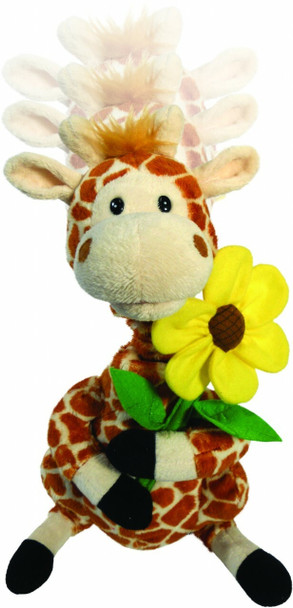 Gerry Girafe switch adapted toy plays music while his neck grows and shrinks