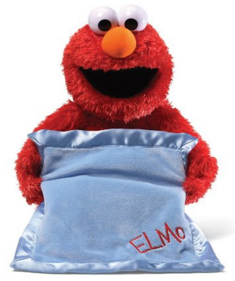 Peek a boo Elmo switch adapted toy for kids with disabilities.
