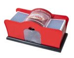 Hand crank card shuffler