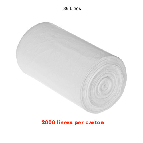 Florin 36 Litres Kitchen Tidy Bin Liners White QTY 2000 Bags (FL36BLW)