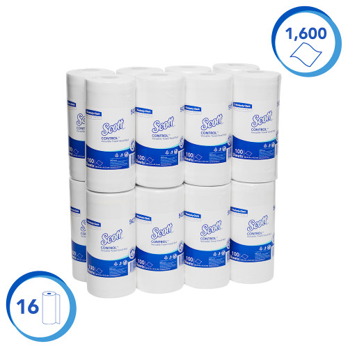 Scott Control Versatile Towel Small Roll 16 Rolls x 100 Sheets (94210)