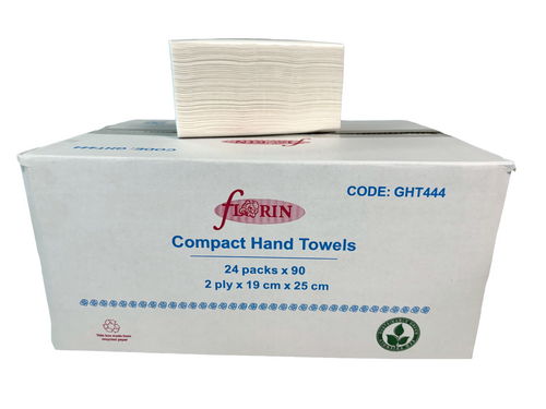 Florin Compact Hand Towel 2Ply White 24 Packs x 90 Towels (GHT444FL)